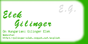elek gilinger business card